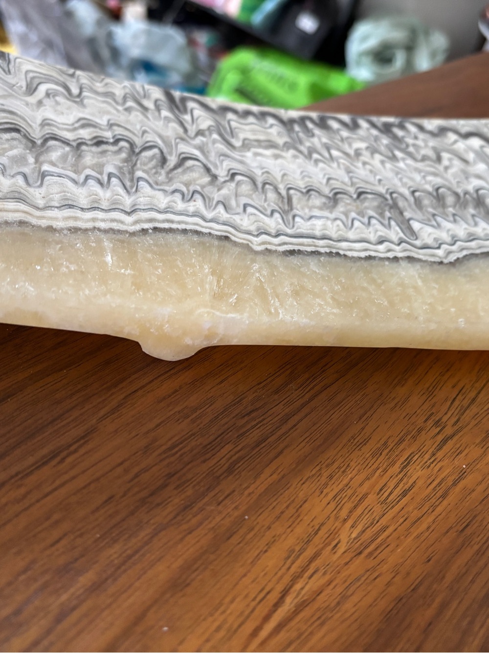 Zebra onyx Marbled Decorative Tray - Neutral Swirl smalls chips on back side